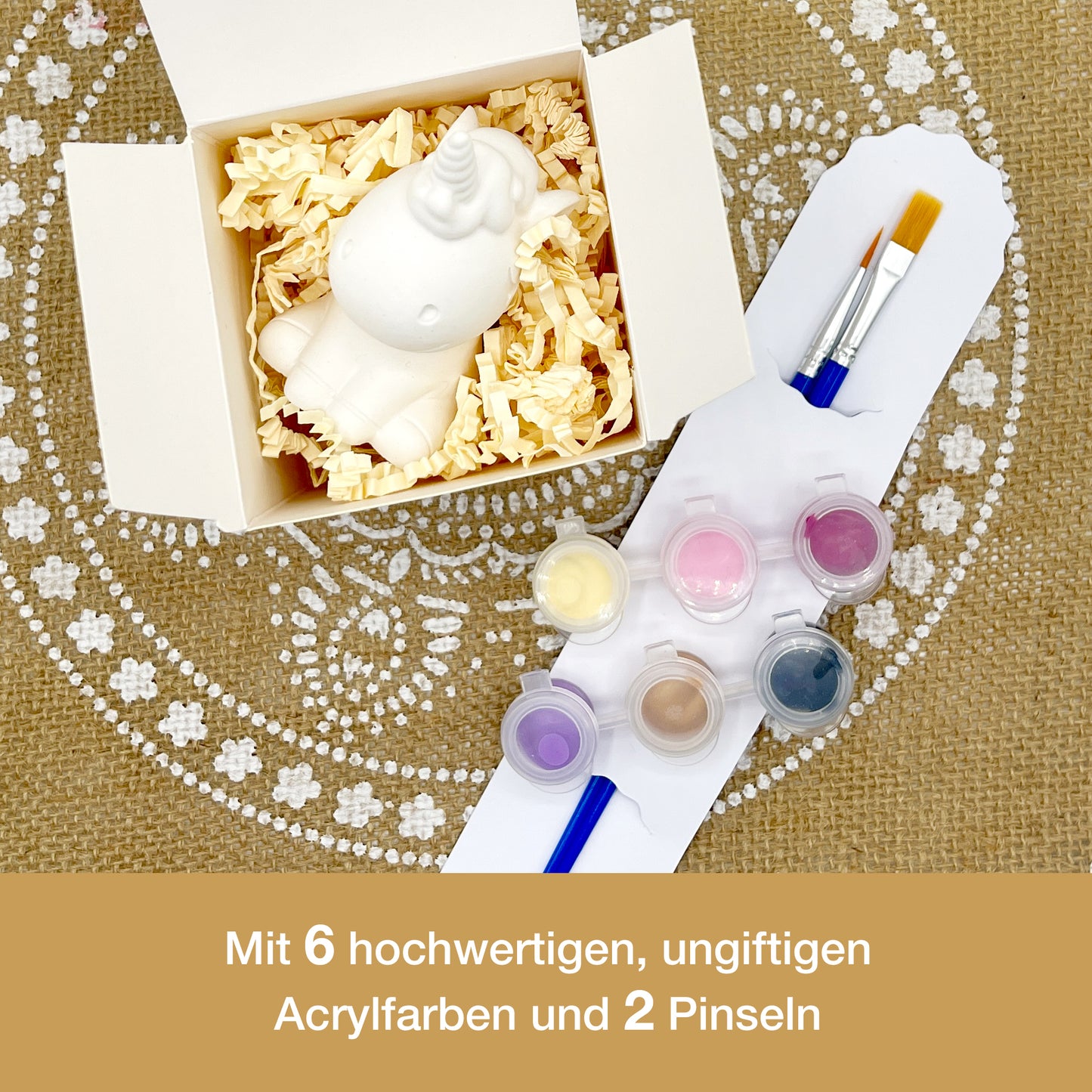 CERAVELLE™ Einhorn-Malset – Kreative Figur zum Bemalen für Kinder & Erwachsene