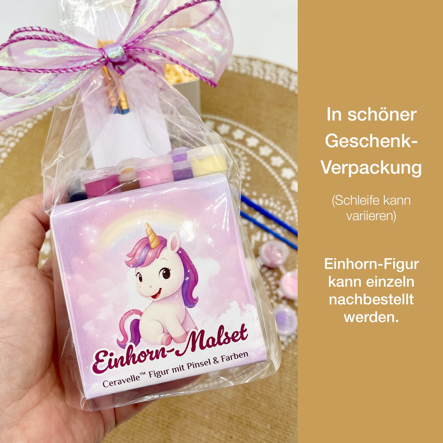 CERAVELLE™ Einhorn-Malset – Kreative Figur zum Bemalen für Kinder & Erwachsene