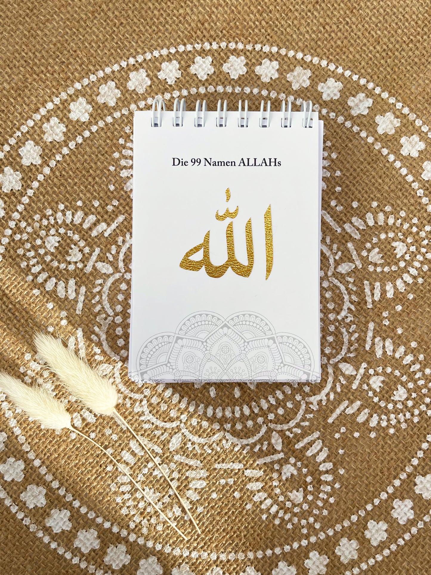 Die 99 Namen ALLAH's, Umrah Mubarak, Ramadan Kareem – Geschenk für Muslime und solche, die es werden wollen, Gottes schöne Namen WEISS/Gold