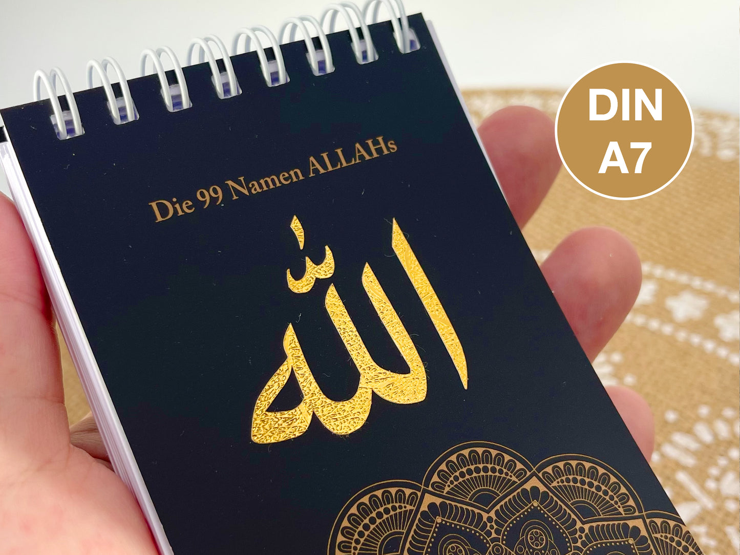 Die 99 Namen ALLAH's, Umrah Mubarak, Ramadan Kareem – Geschenk für Muslime und solche, die es werden wollen, Gottes schöne Namen SCHWARZ/Gold