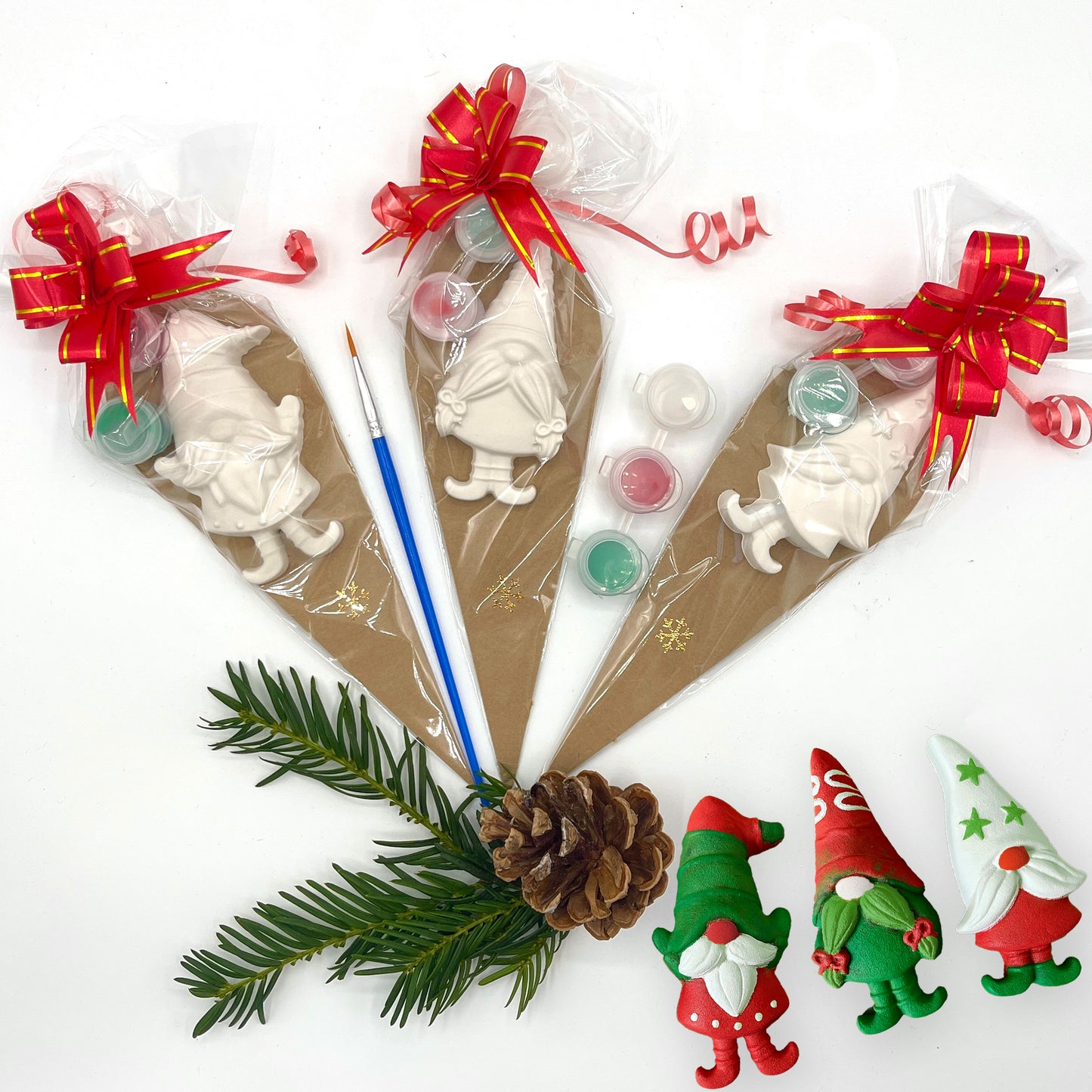 CERAVELLE™ Adventskalender-Füllung oder Wichtelgeschenk: Weihnachtswichtel-Malset – Kreative Figuren zum Bemalen für Kinder & Erwachsene