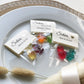 Gastgeschenk zur Hochzeit: Hand in Hand ein Leben lang – Schön, dass du da bist. Bärchen-Pärchen, Gummi-Bärchen, CRÈMEFARBEN 10er Set